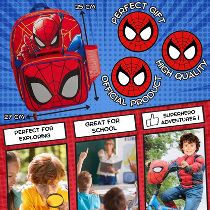 Spiderman Backpack With Cool Lunch Bag Bottle Holder School Matching 2 Piece Set