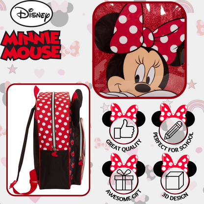 Minnie Mouse Girls Backpack Kids Disney School Nursery Rucksack Lunch Book Bag