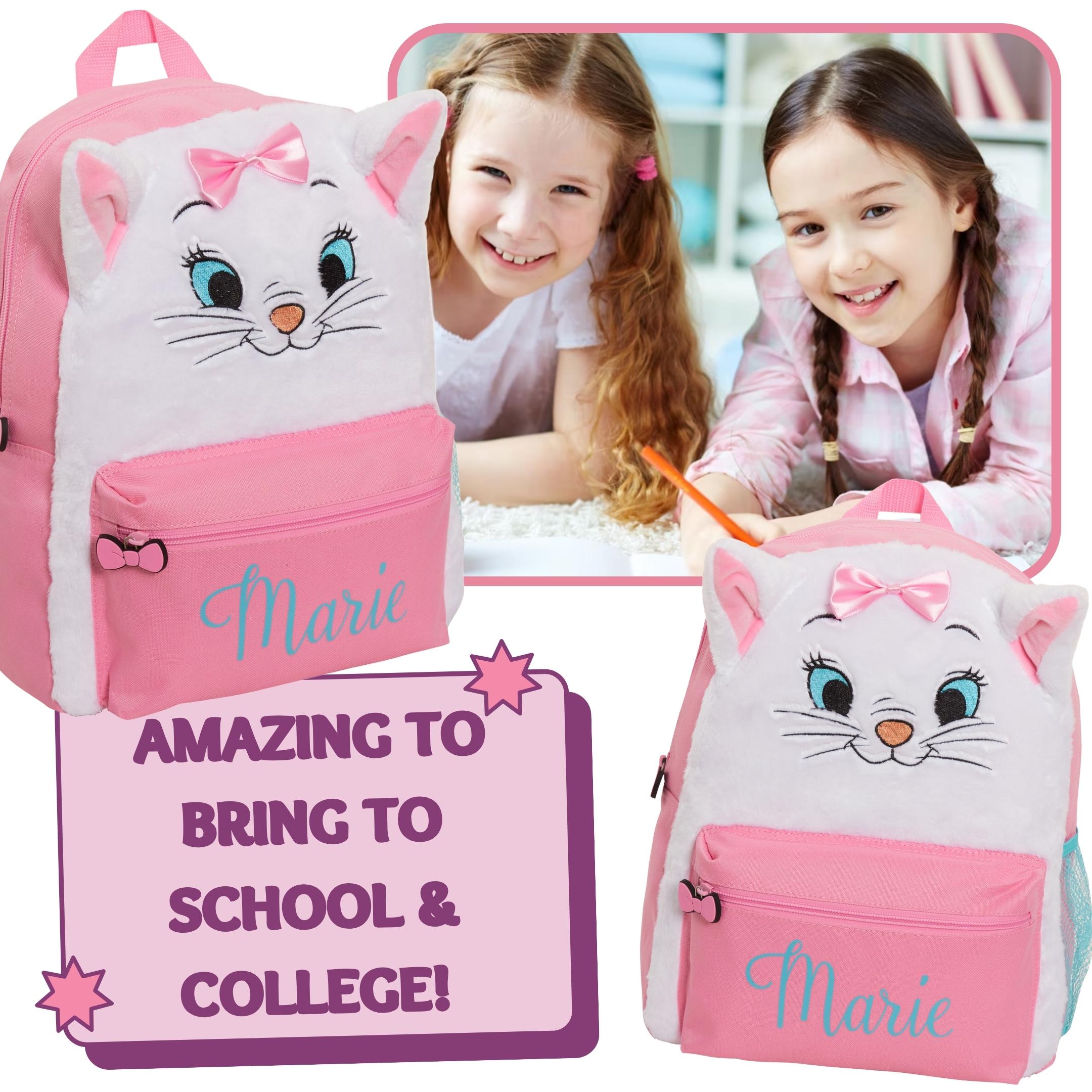 Aristocats Marie Plush Girls Backpack Kids Disney School Bag Cat  Lunch Book Bag