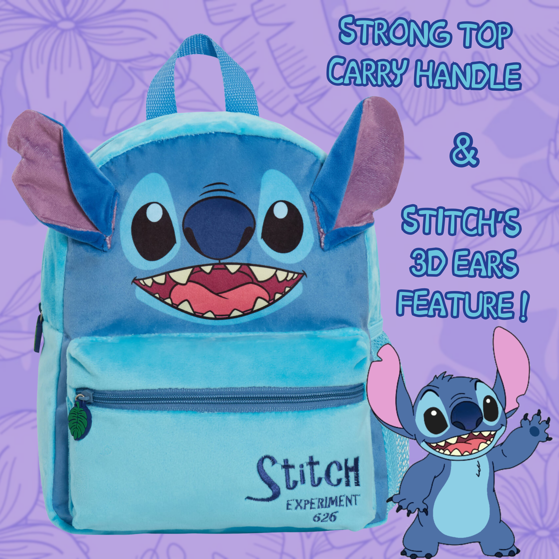 Disney Stitch Backpack Kids School Bag Girls Plush Rucksack 3D Lunch Book Bag