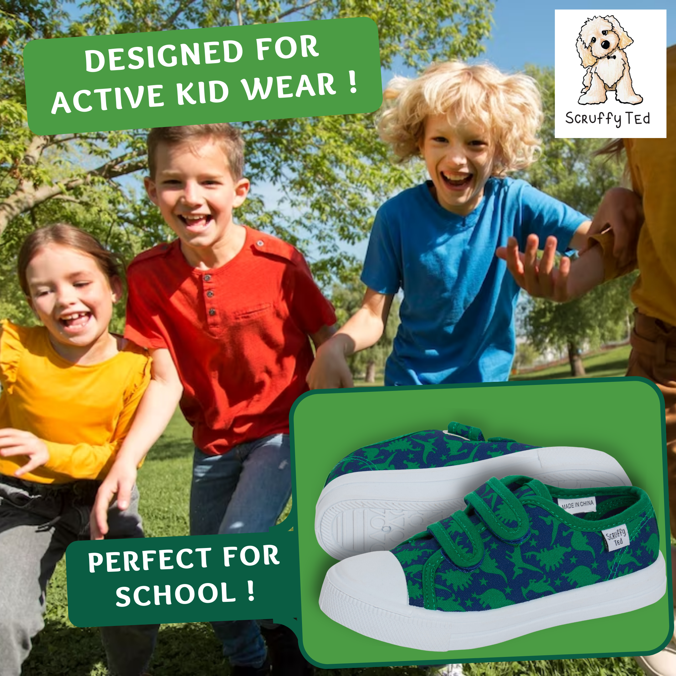Boys Dinosaur Canvas Shoes Kids Dino Plimsolls Trainers Easy Fasten Casual Pumps