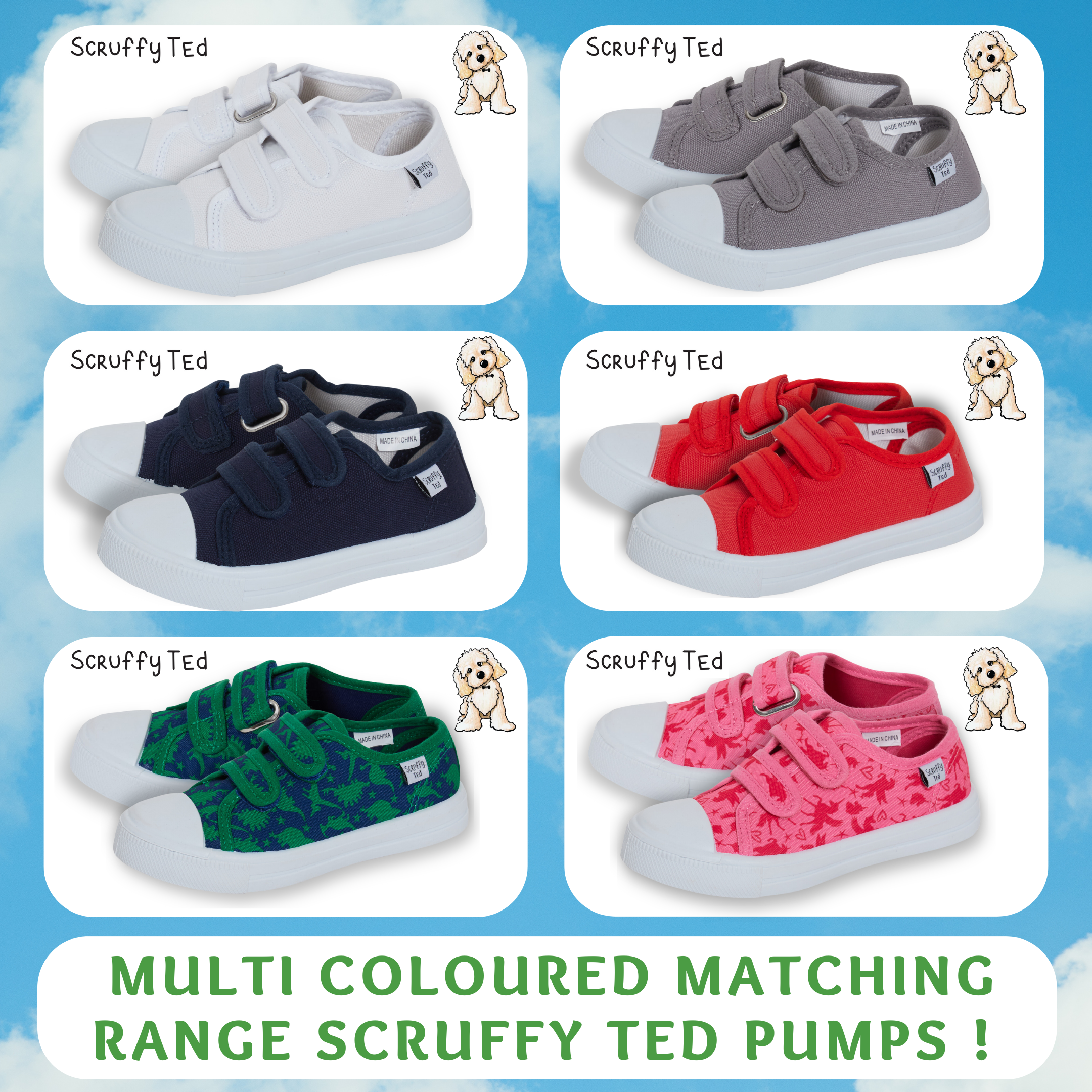 Boys Dinosaur Canvas Shoes Kids Dino Plimsolls Trainers Easy Fasten Casual Pumps