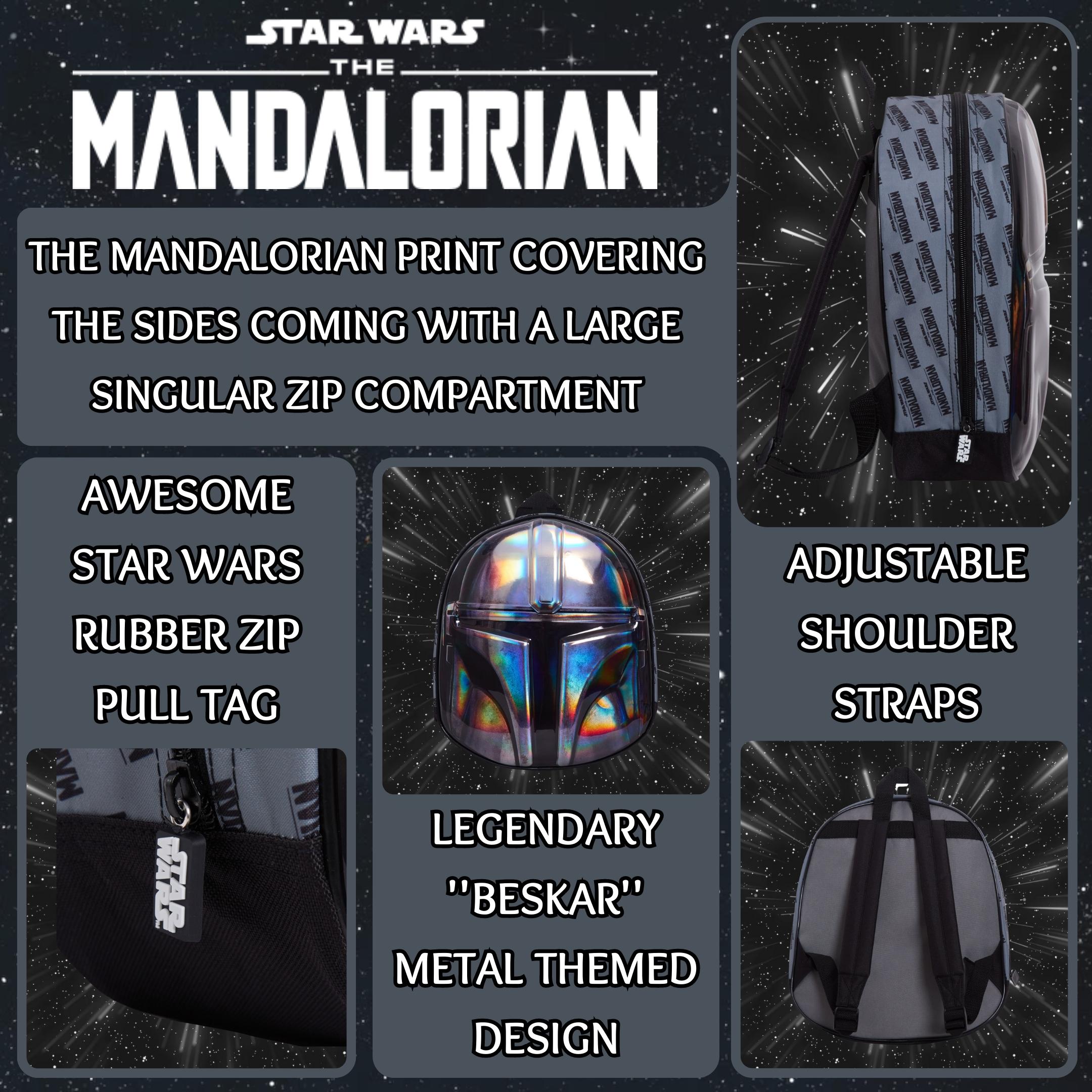 The Mandalorian Helmet Bag 3D Metallic Star Wars Backpack Kids School Travel Bag
