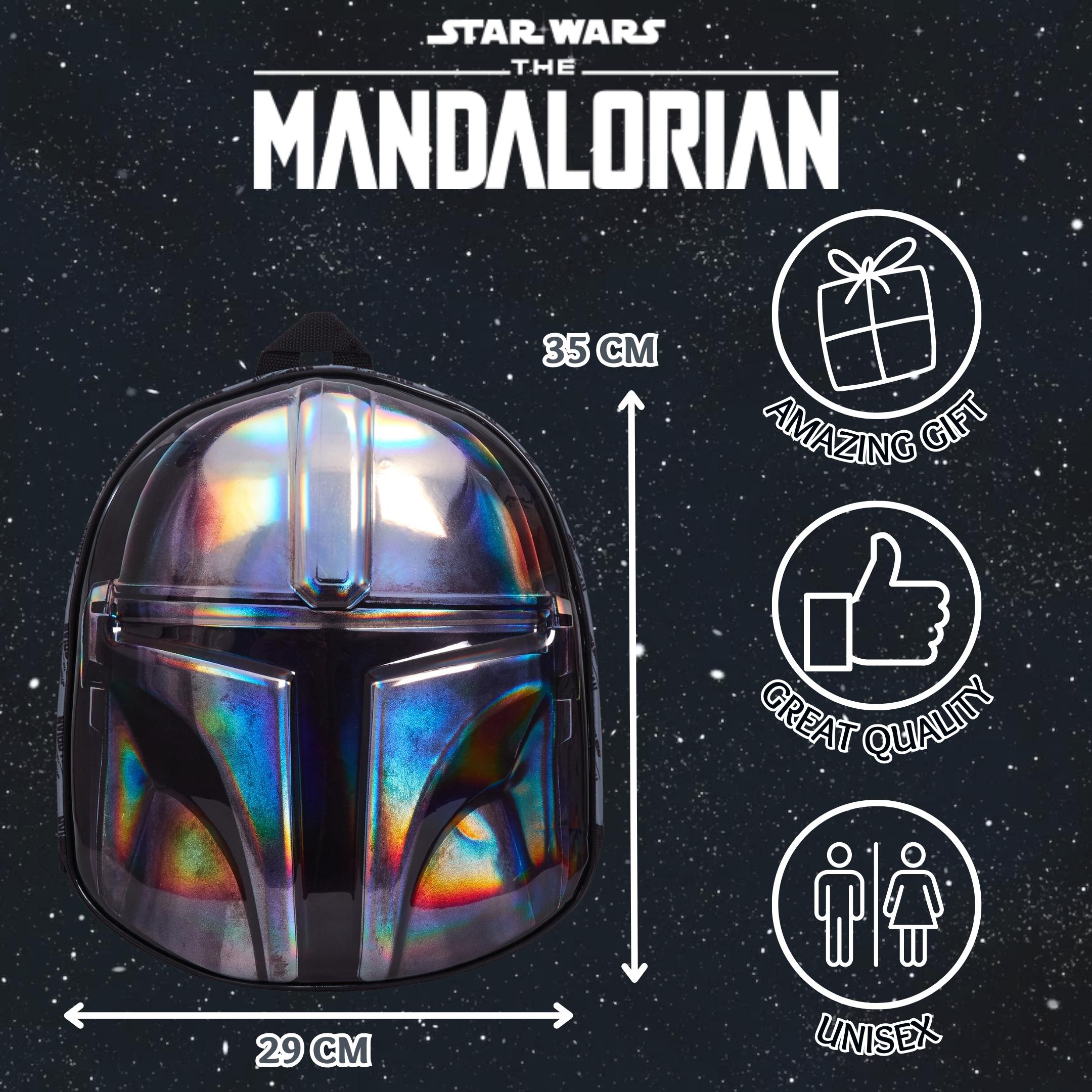 The Mandalorian Helmet Bag 3D Metallic Star Wars Backpack Kids School Travel Bag