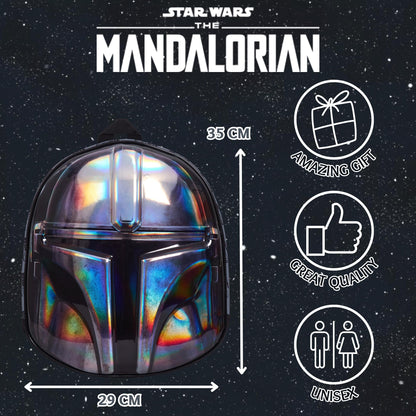 The Mandalorian Helmet Bag 3D Metallic Star Wars Backpack Kids School Travel Bag