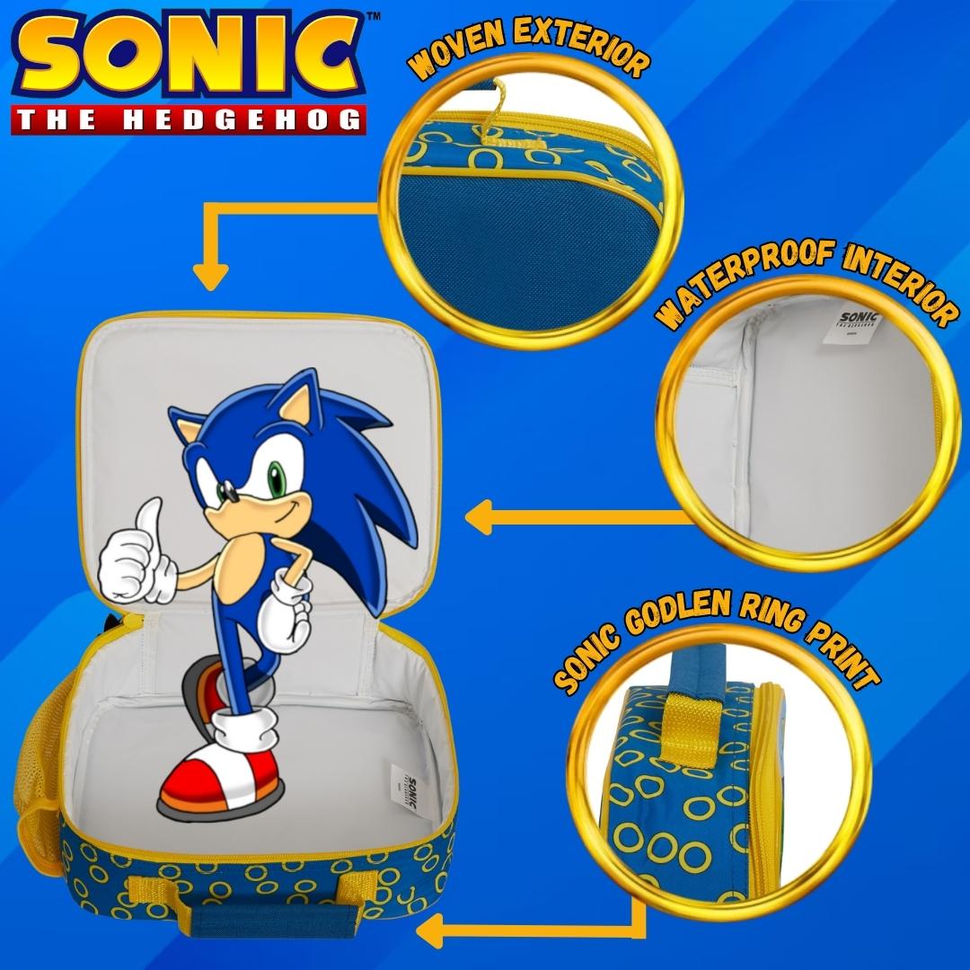 Sonic The Hedgehog Lunch Bag Sega Insulated Lunch Box for Kids School Cooler Bag
