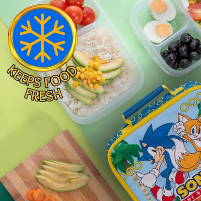 Sonic The Hedgehog Lunch Bag Sega Insulated Lunch Box for Kids School Cooler Bag