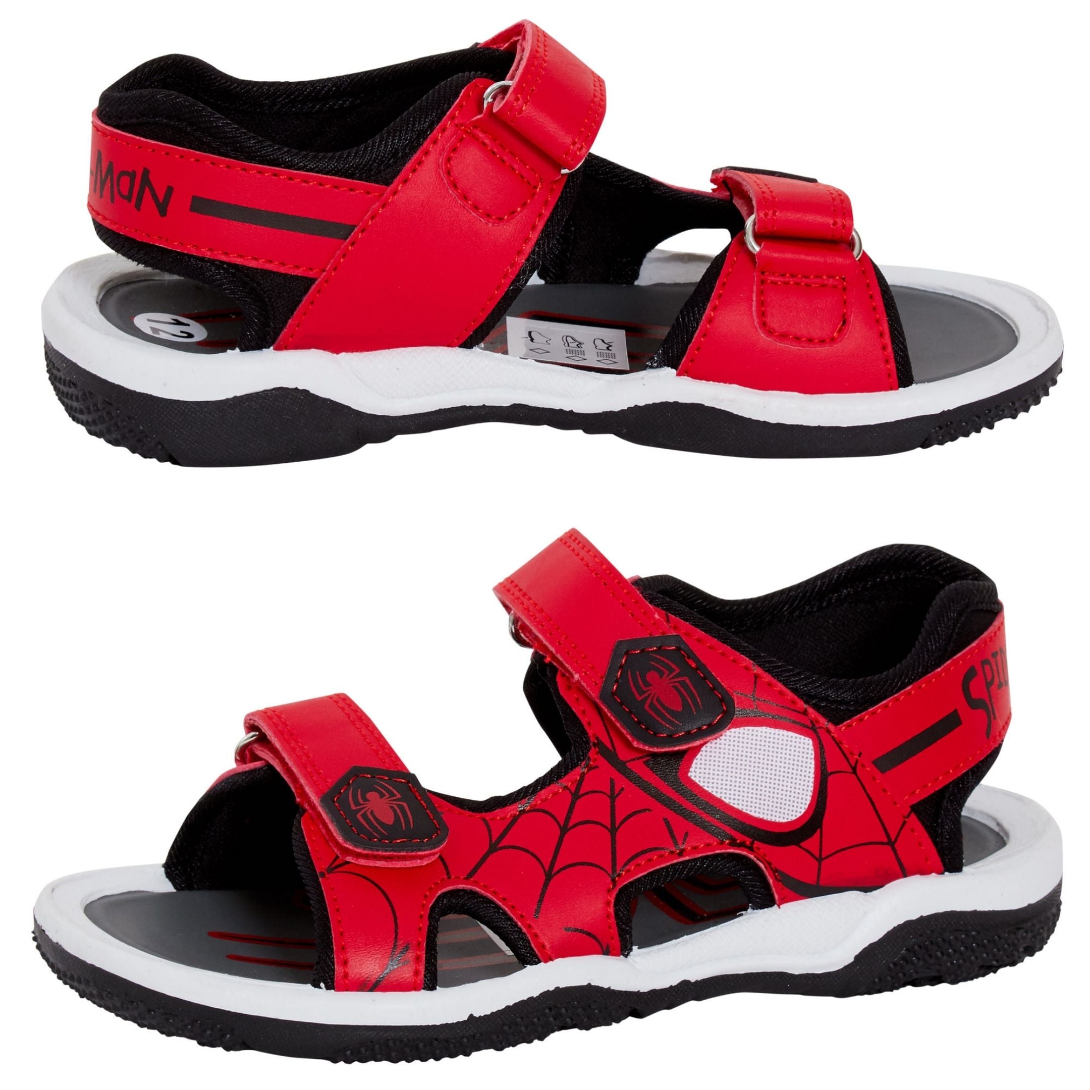 Spiderman Sports Sandals Kids Marvel Open Toe Easy Fasten Sliders Summer Shoes