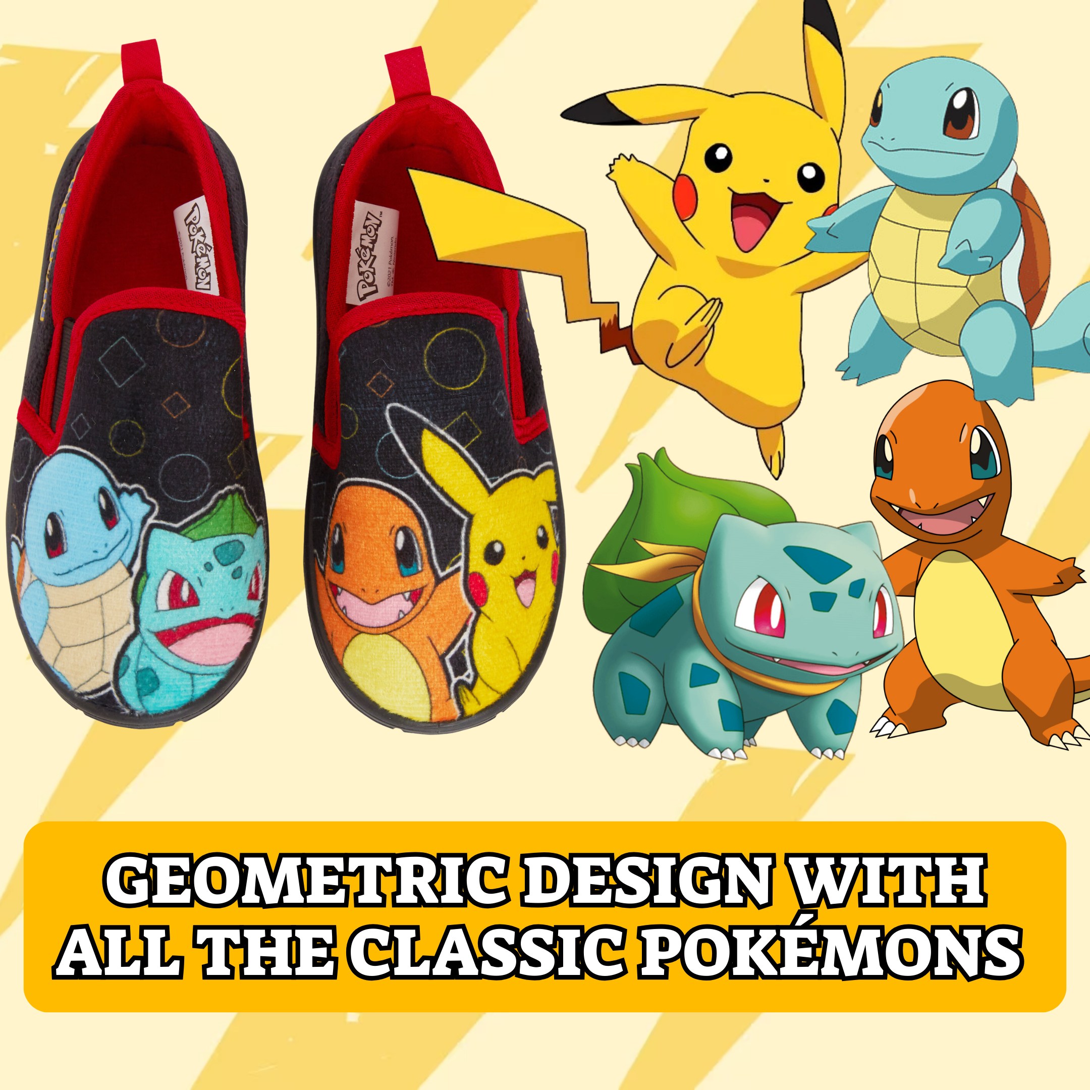 Pokemon Slippers For Kids Boys Girls Pikachu Black Mules Slip On House Shoes