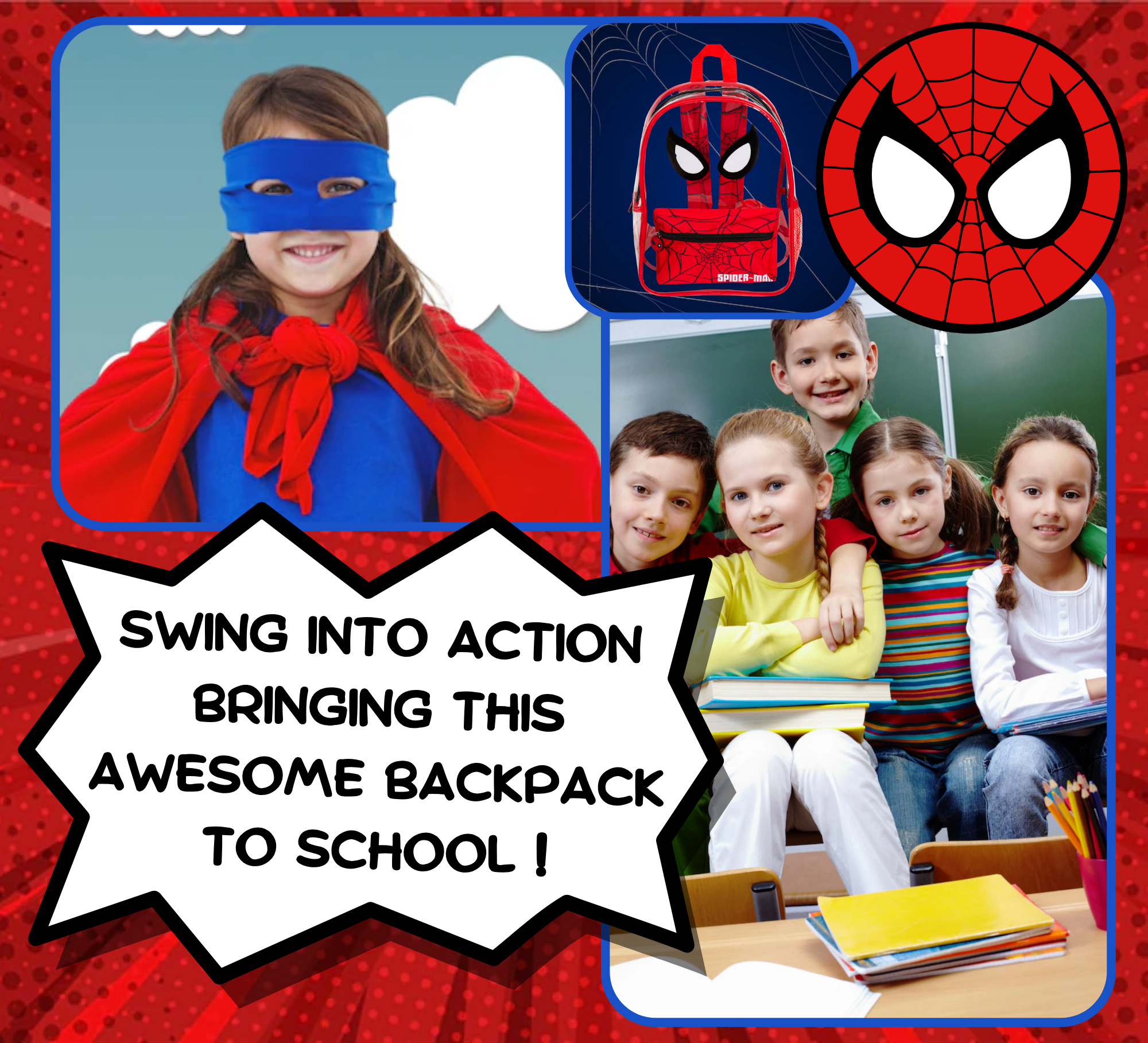 Spiderman Transparent Backpack Boys Swimming Bag Kids School Wipeable Clear Bag