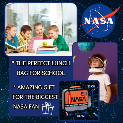 NASA Lunch Bag For Boys Space Insulated Lunch Box Astronaut School Cooler Bag