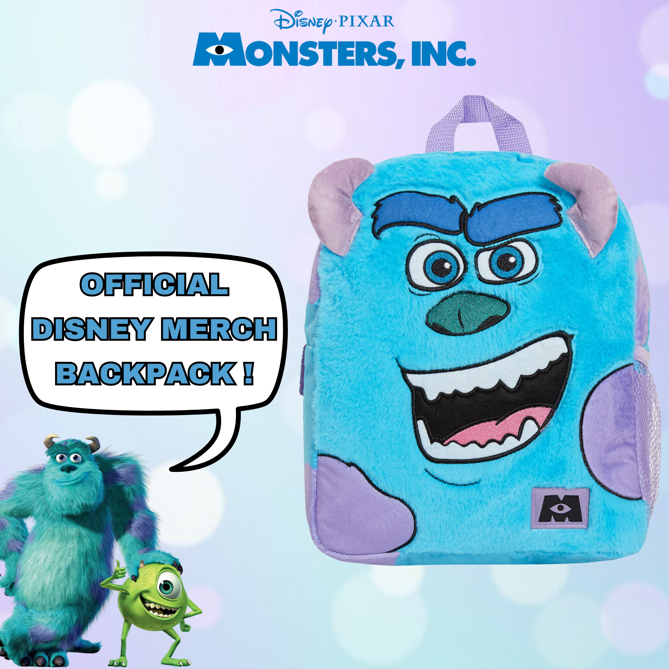 Disney Sulley Backpack Kids School Bag Monsters Inc Bag Plush Travel Bag Cushion