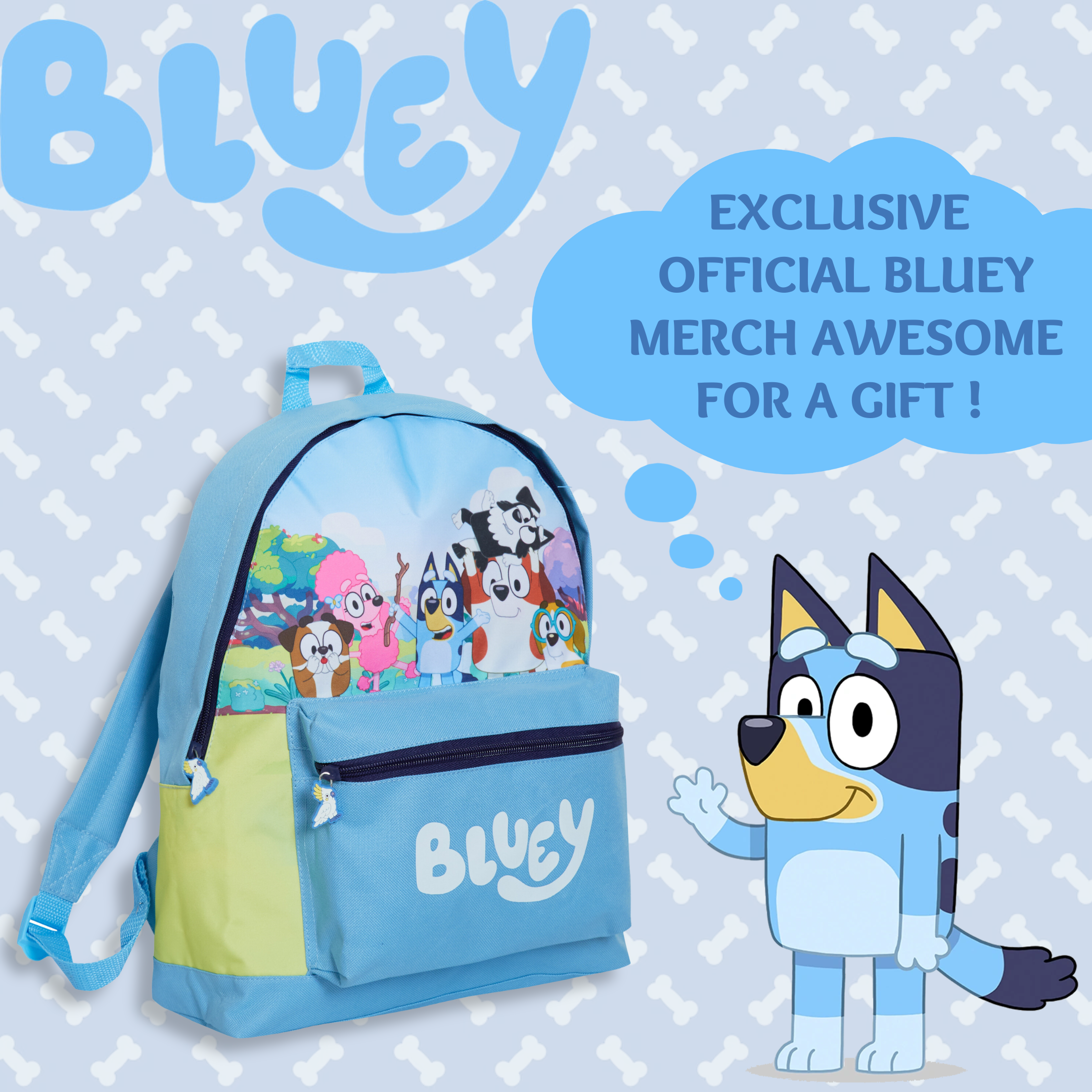 Bluey Backpack For Kids Boys Girls Nursery School Lunch Bag Puppy Dog Backpack