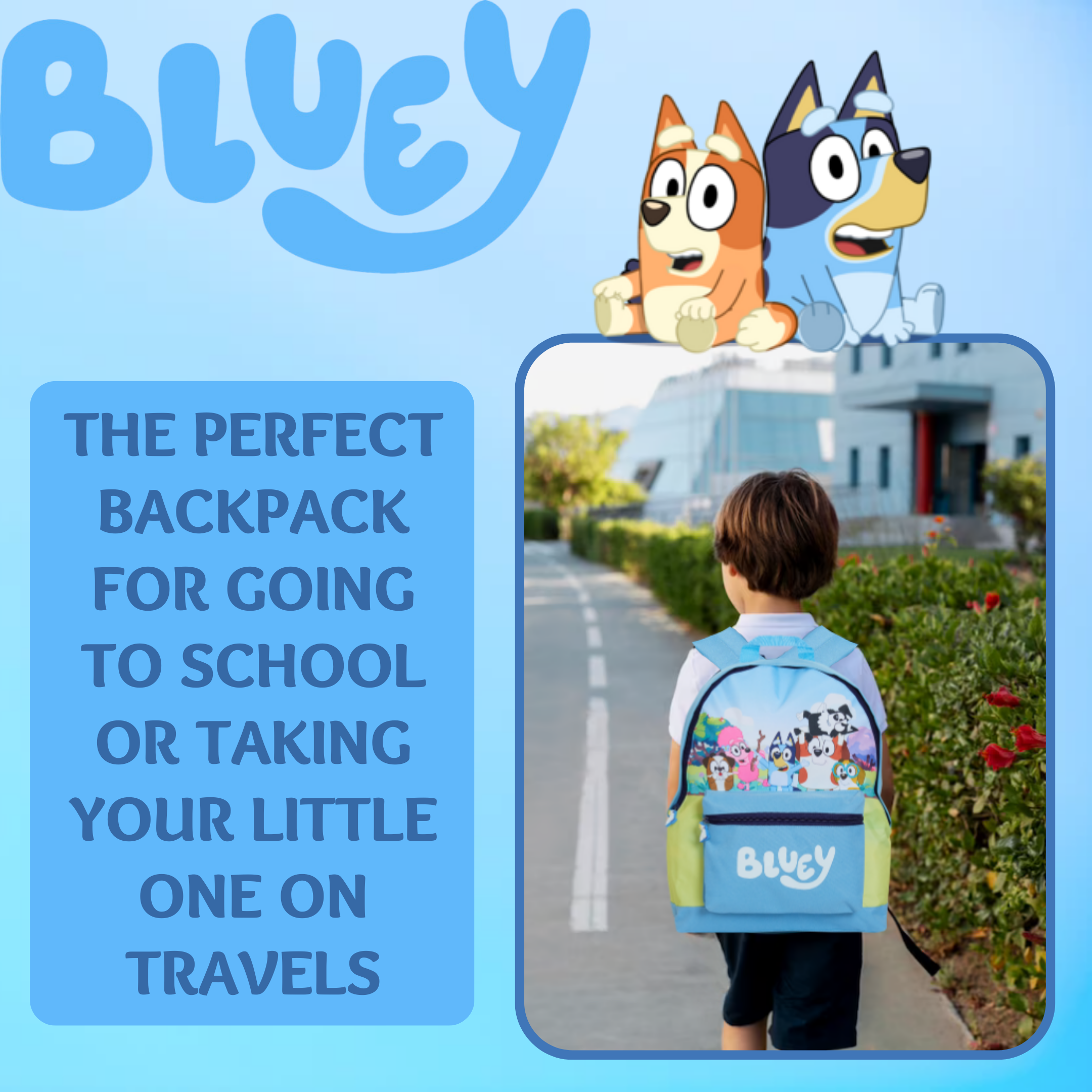 Bluey Backpack For Kids Boys Girls Nursery School Lunch Bag Puppy Dog Backpack