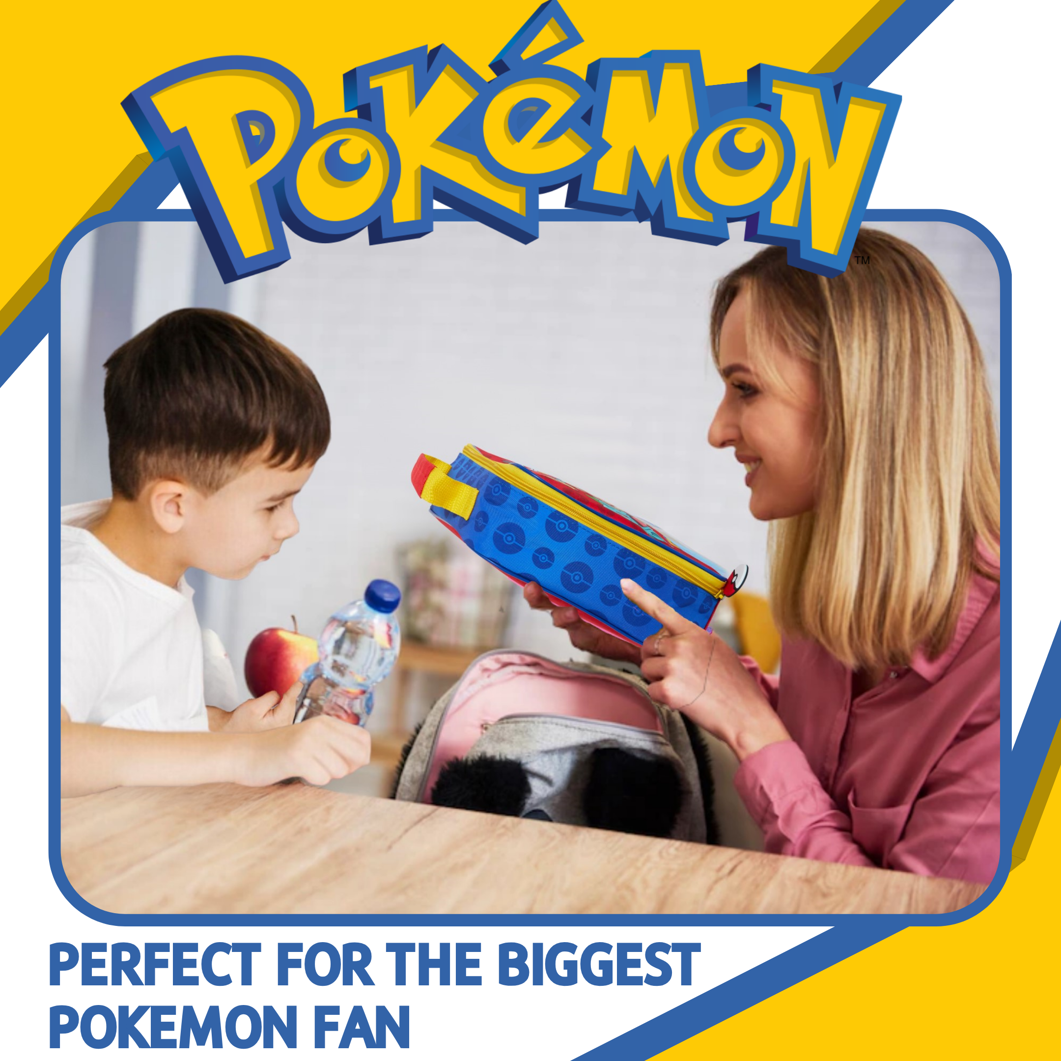 Pokemon Lunch Bag With Side Bottle Holder Kids Pikachu School Insulated Luchbox
