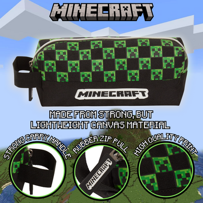 Minecraft Pencil Case Kids Creeper Gaming Accessory Minecraft Toiletries Bag