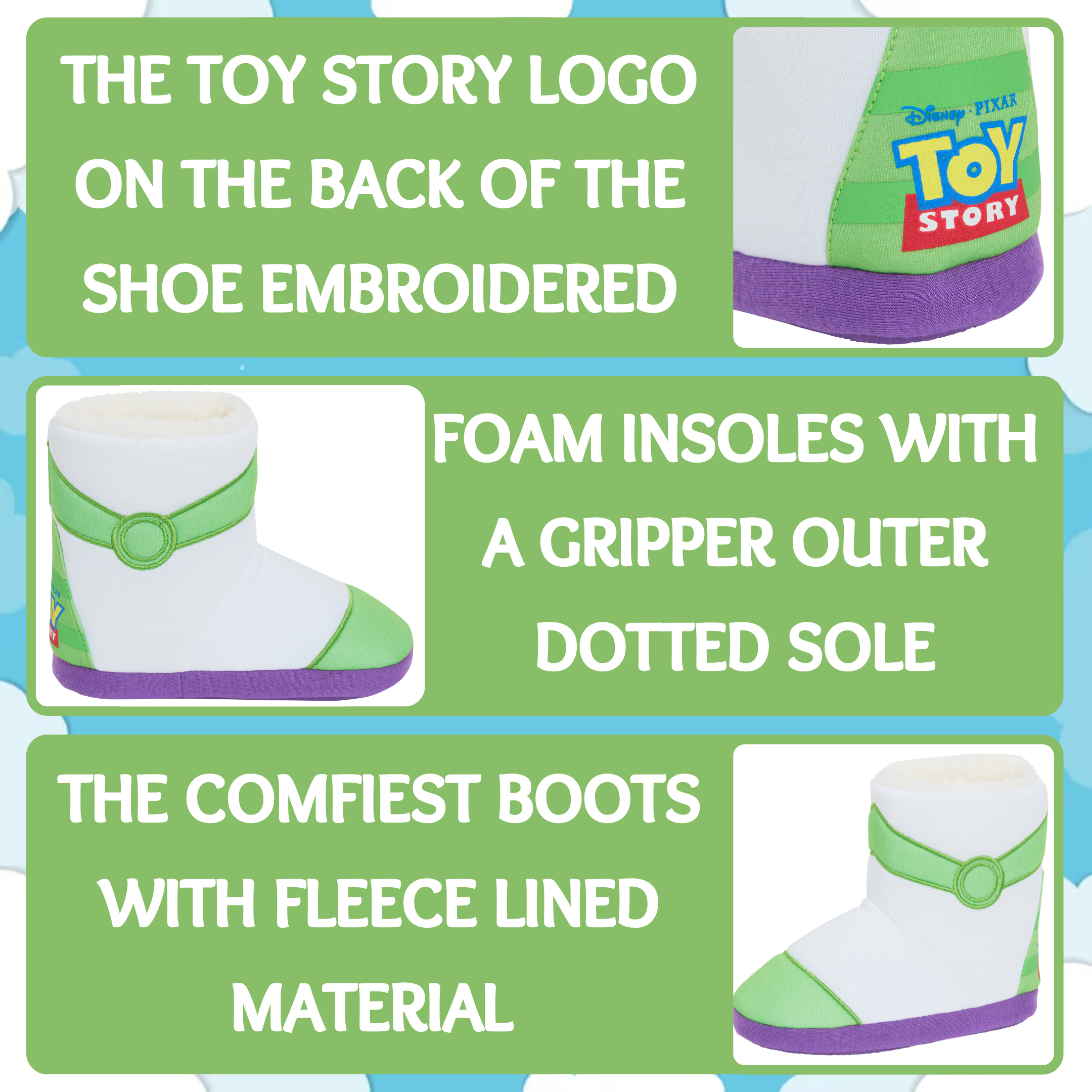 Buzz Lightyear Slipper Boots Disney Toy Story Boys Slippers Dress Up Booties