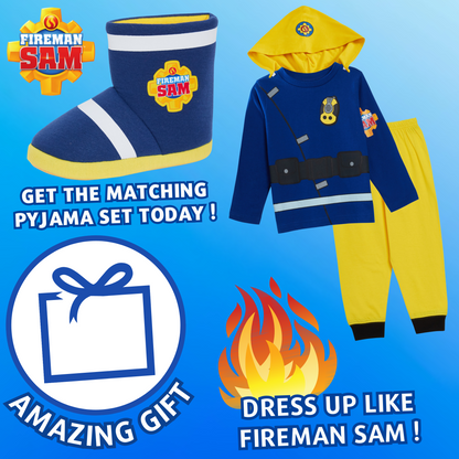 Fireman Sam Slipper Boots Boys Dress Up Slippers Booties Fleece House Shoes