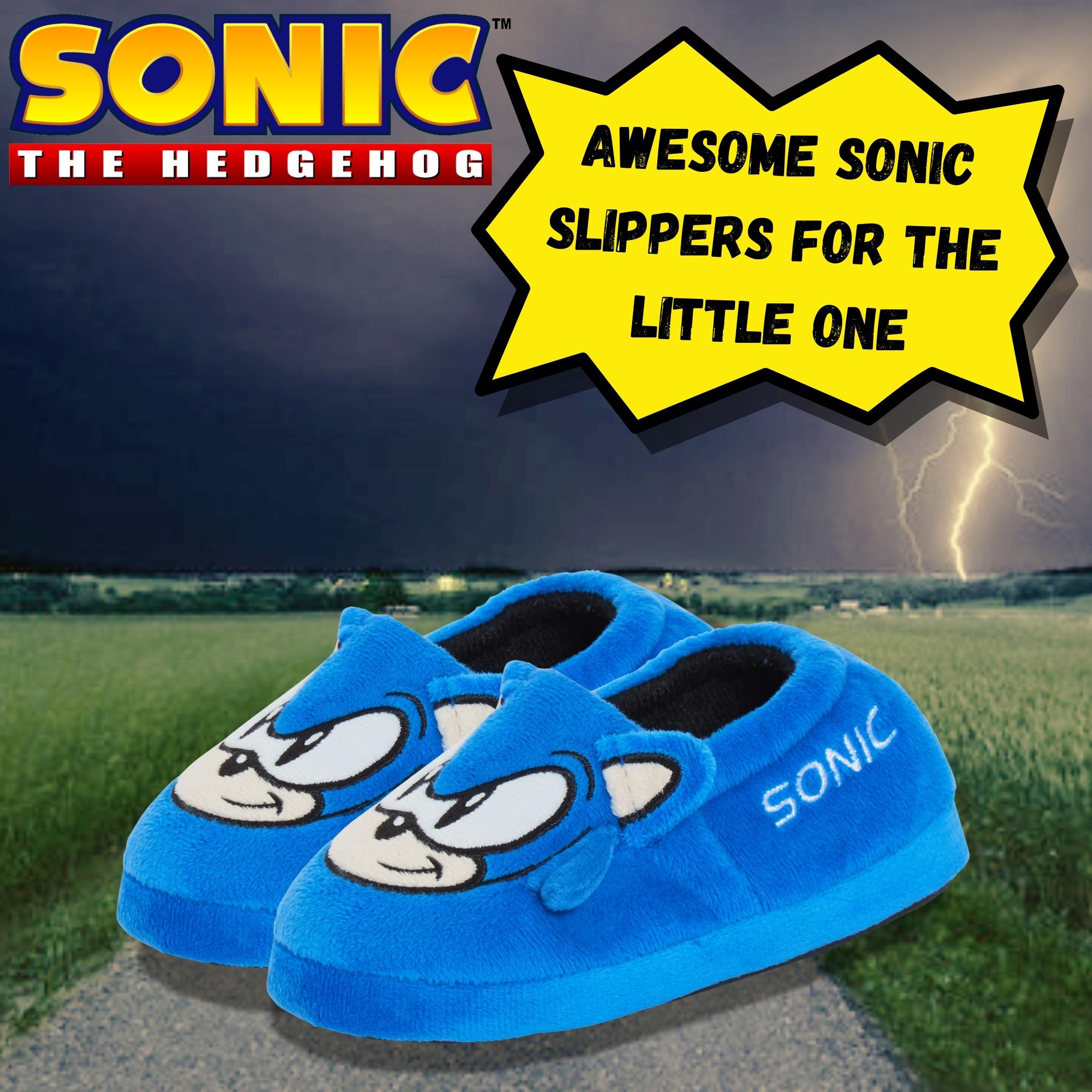 Sonic The Hedgehog Slippers For Boys Girls 3D Slip On Mules Gaming House Shoes