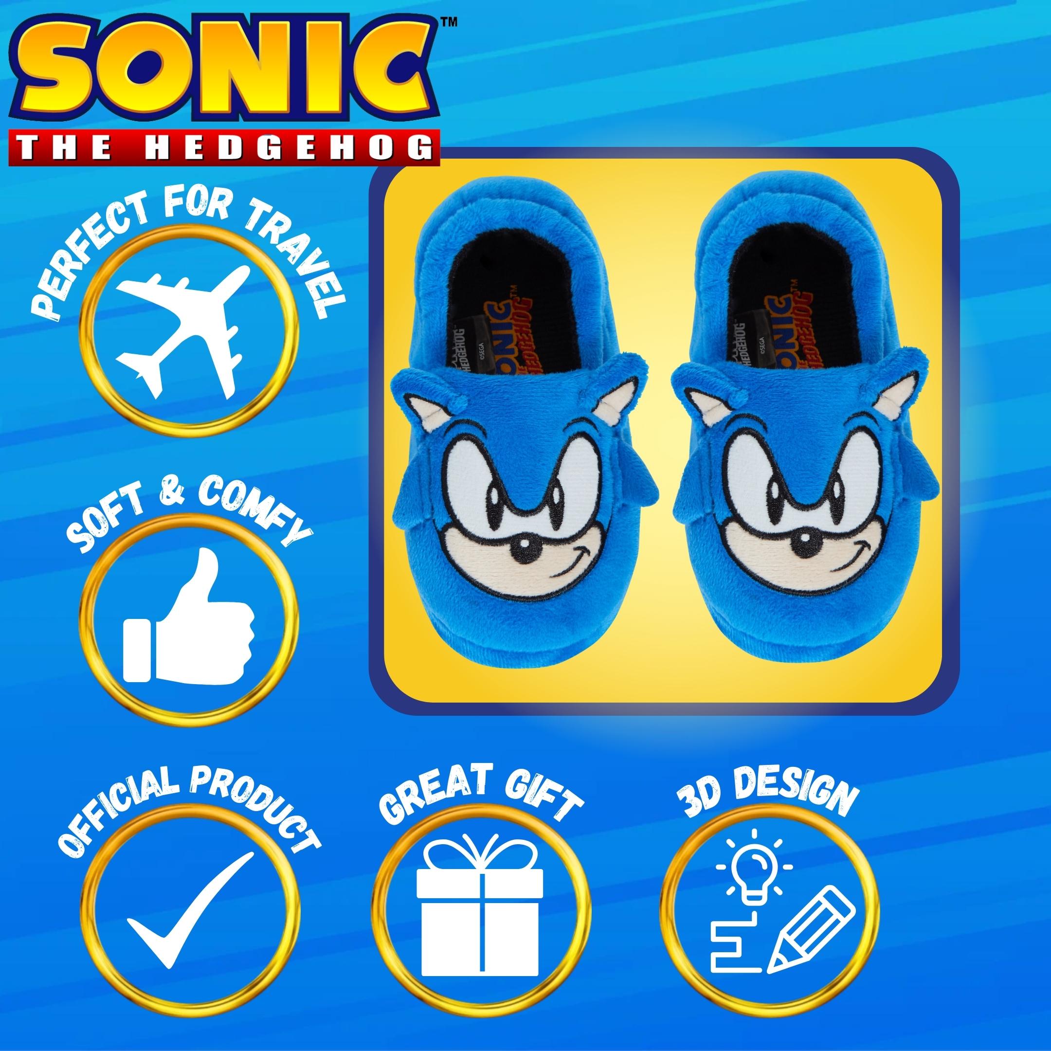 Sonic The Hedgehog Slippers For Boys Girls 3D Slip On Mules Gaming House Shoes