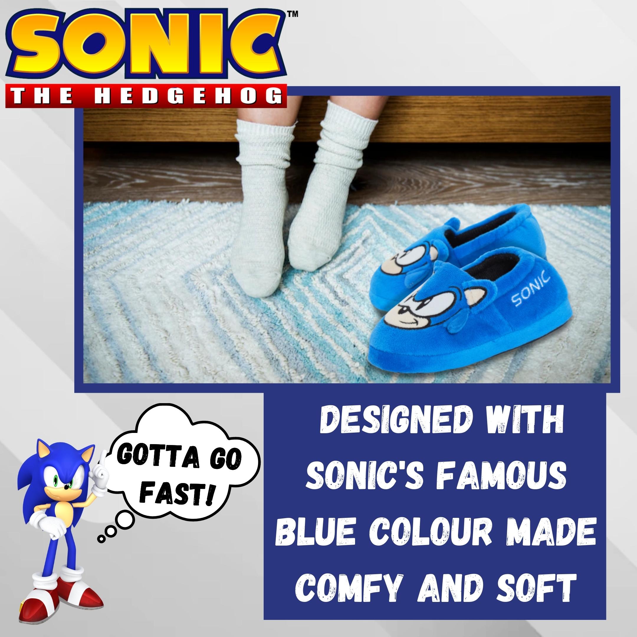 Sonic The Hedgehog Slippers For Boys Girls 3D Slip On Mules Gaming House Shoes