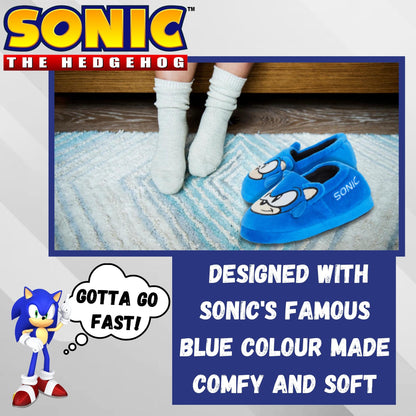 Sonic The Hedgehog Slippers For Boys Girls 3D Slip On Mules Gaming House Shoes