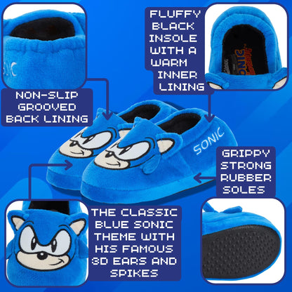 Sonic The Hedgehog Slippers For Boys Girls 3D Slip On Mules Gaming House Shoes
