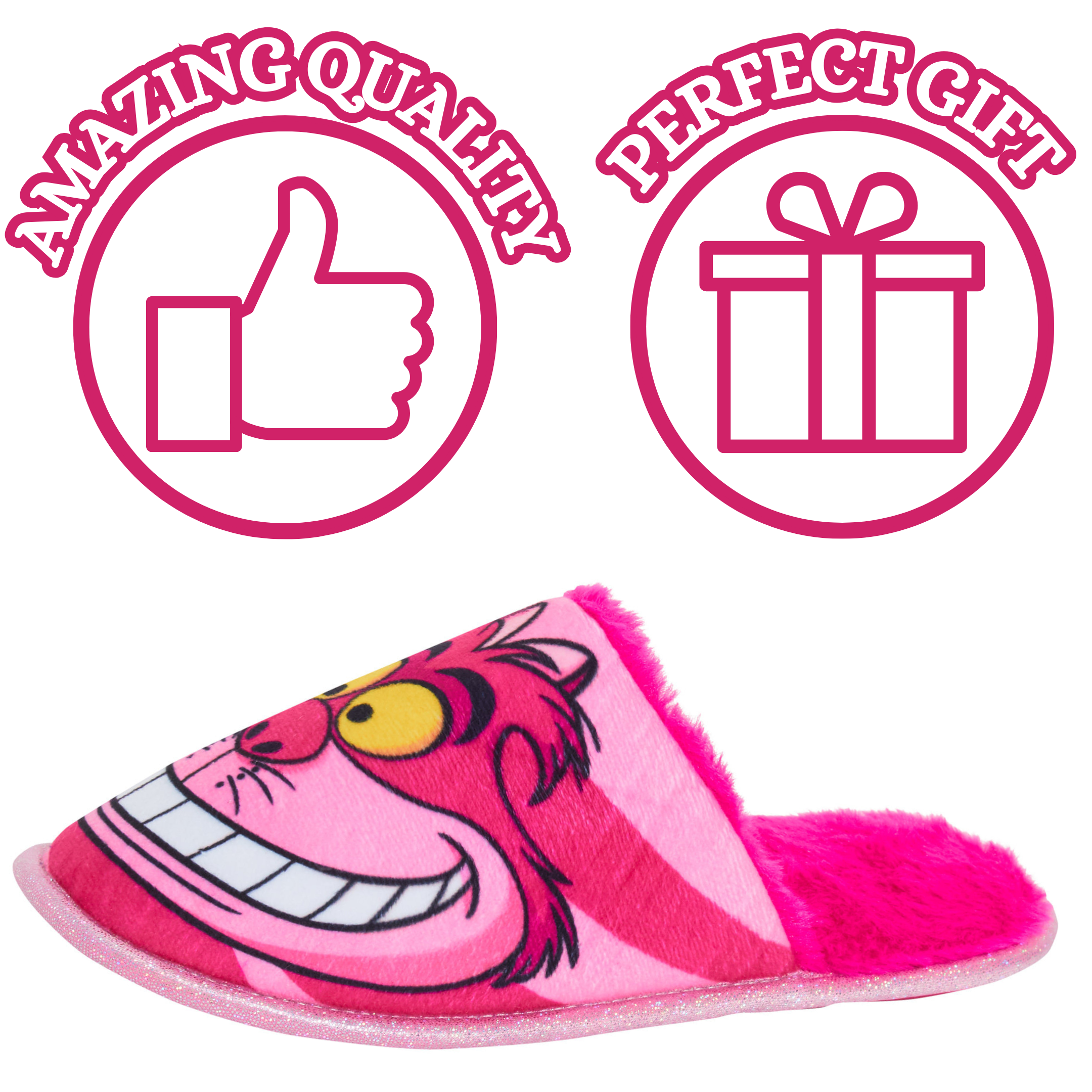 Disney Cheshire Cat Slippers For Women Teens Girls Slip On Mules House Shoes