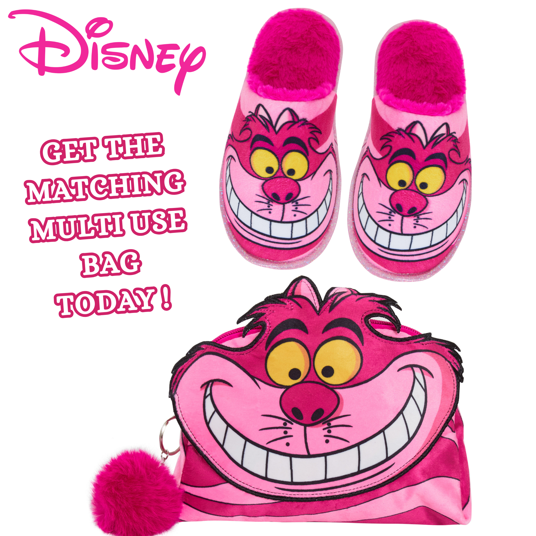 Disney Cheshire Cat Slippers For Women Teens Girls Slip On Mules House Shoes