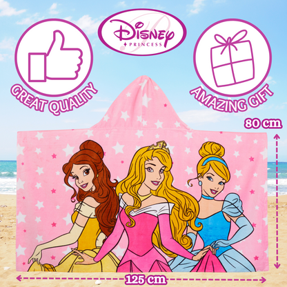 Disney Princess Hooded Towel Girls Poncho Beachtowel Bath Towel Swimming Wrap