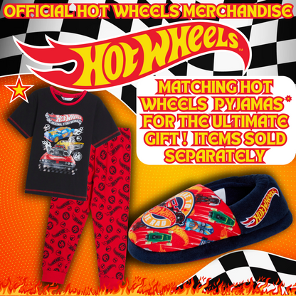 Boys Hot Wheels Slippers for Kids Toy Racing Cars House Shoes Slip On Mules Gift