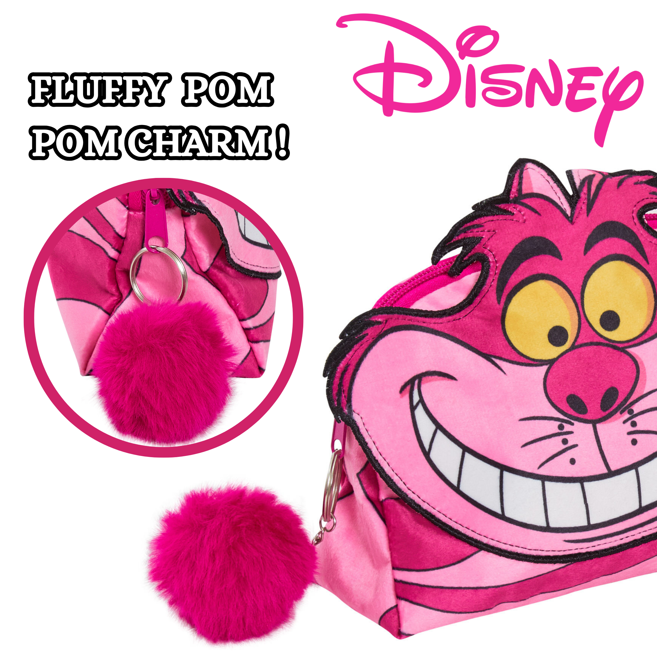 Cheshire Cat Make Up Bag for Women Disney Cosmetic Toiletries Bag Pencil Case