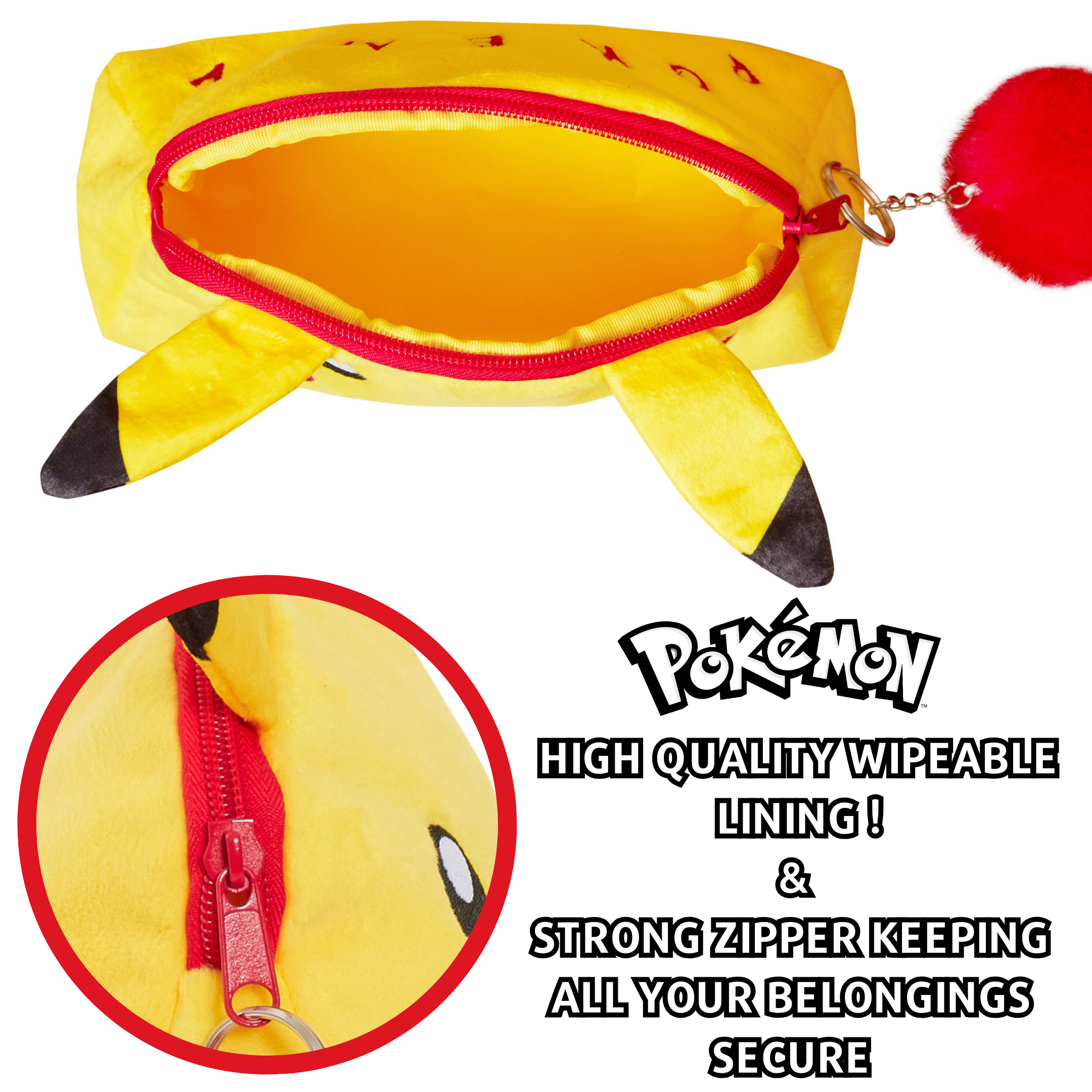 Pokemon Toiletry Bag Pikachu Plush Cosmetic Bag Pikachu Pencil Case Make Up Bag