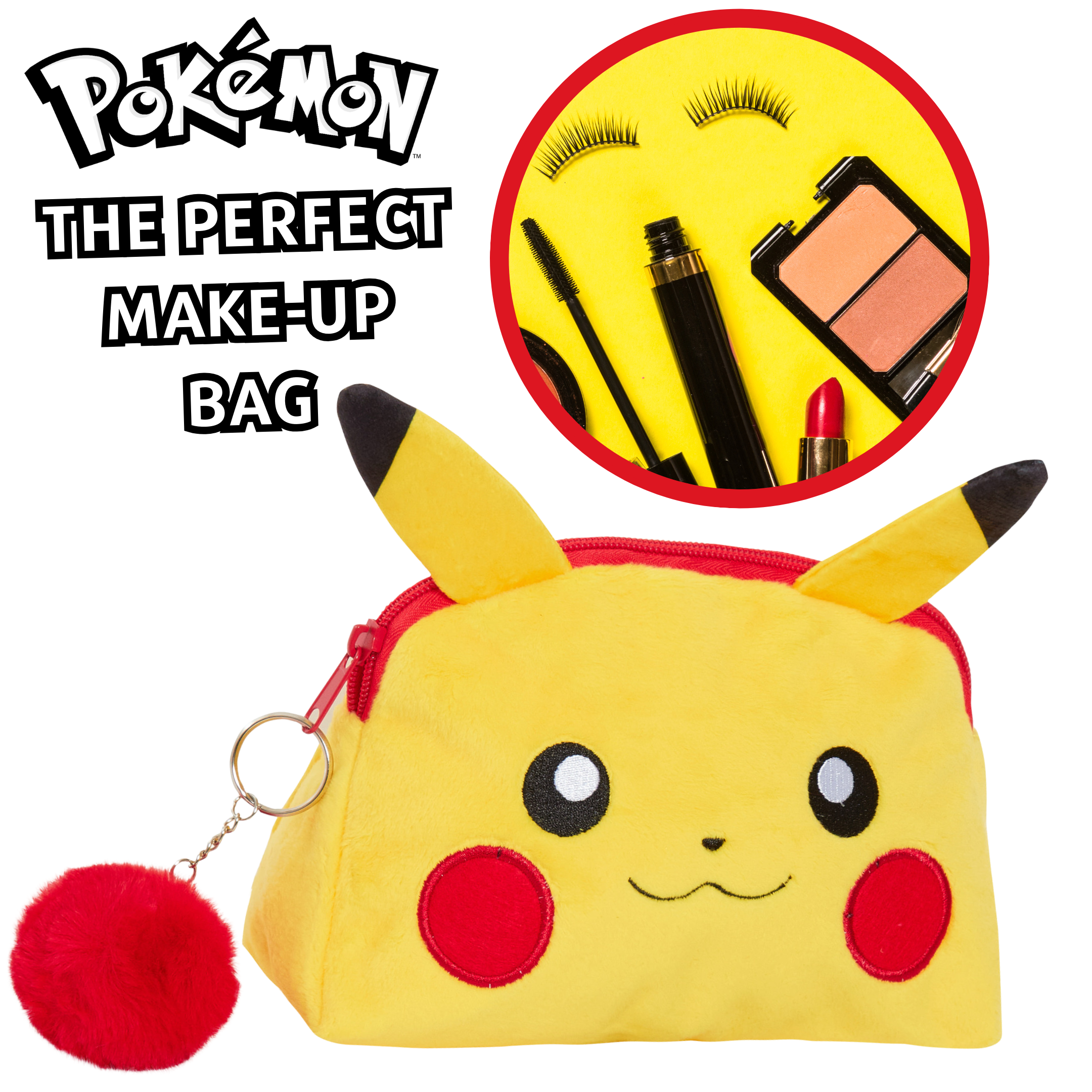 Pokemon Toiletry Bag Pikachu Plush Cosmetic Bag Pikachu Pencil Case Make Up Bag