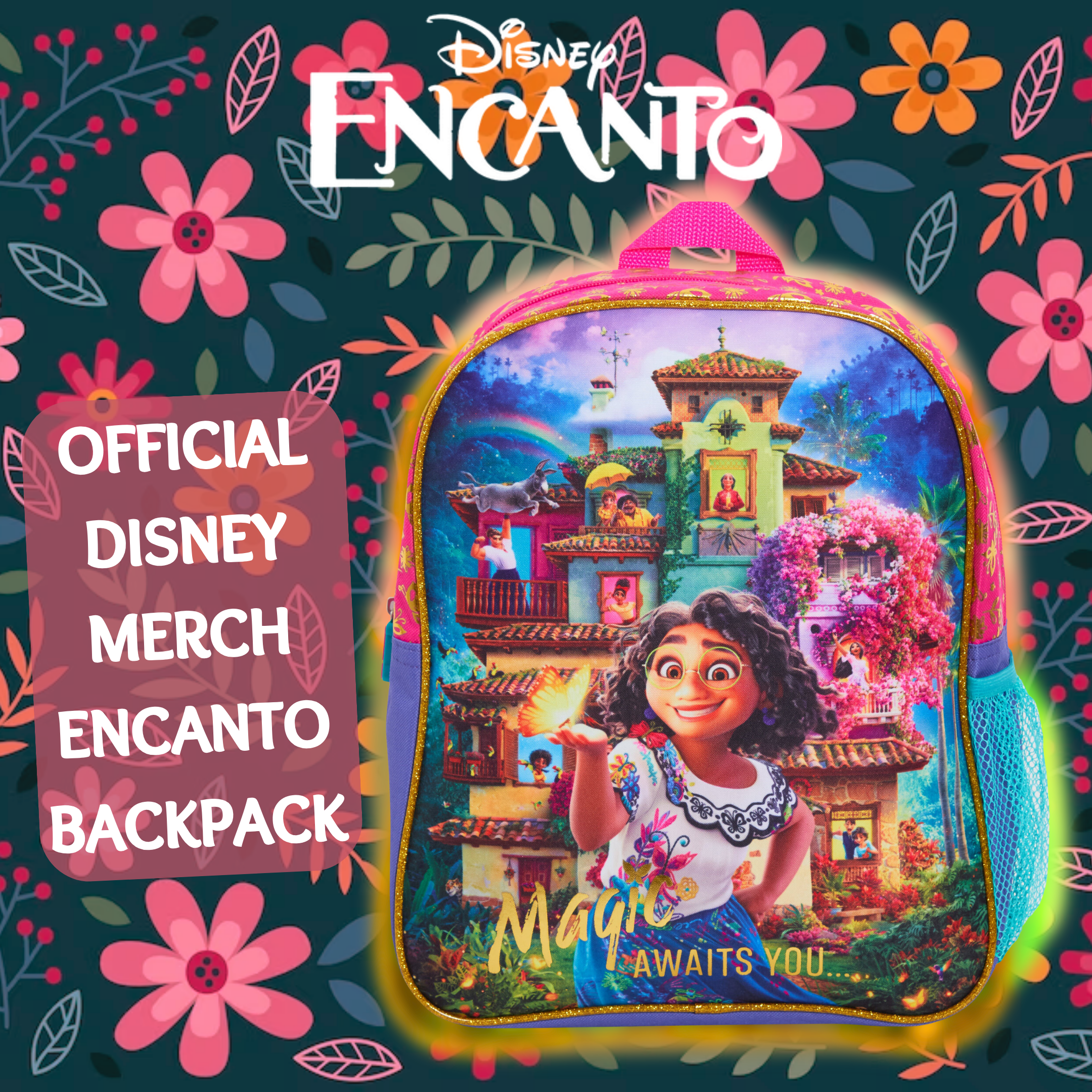 Disney Encanto Backpack for Girls Mirabel School Nursery Rucksack Lunch Bag