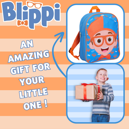 Blippi Backpack For Kids Boys Girls 3D Blippi Backpack For Nursery Lunch Bag