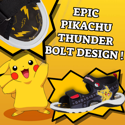 Pokemon Sports Sandals For Boys Kids Pikachu Open Toe Easy Fasten Summer Shoes