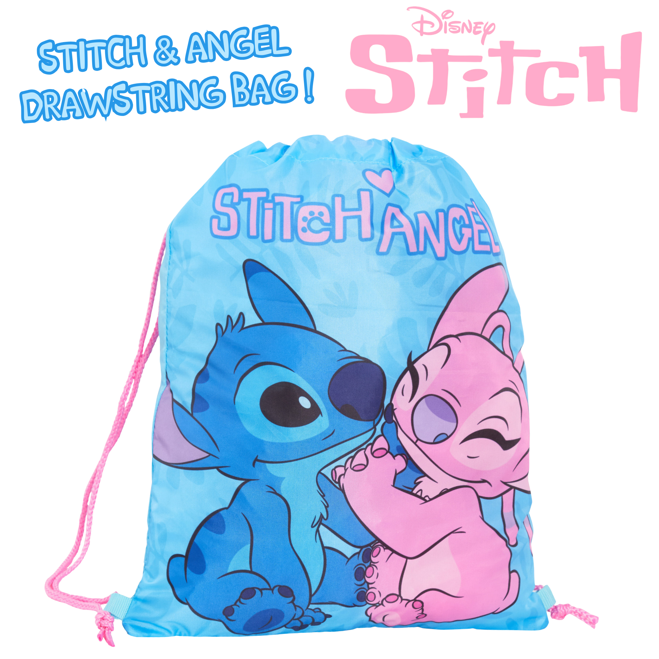 Disney Stitch Drawstring Gym Bag Girls Boys School Trainer Swim Bag Backpack