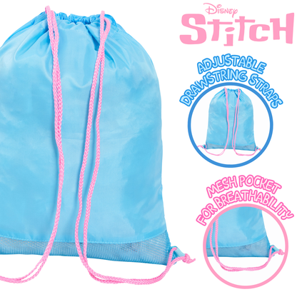 Disney Stitch Drawstring Gym Bag Girls Boys School Trainer Swim Bag Backpack