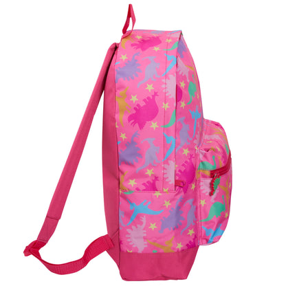 ScruffyTed Dinosaur Girls Backpack Kids Pink Dino Large School Bag Travel Bag