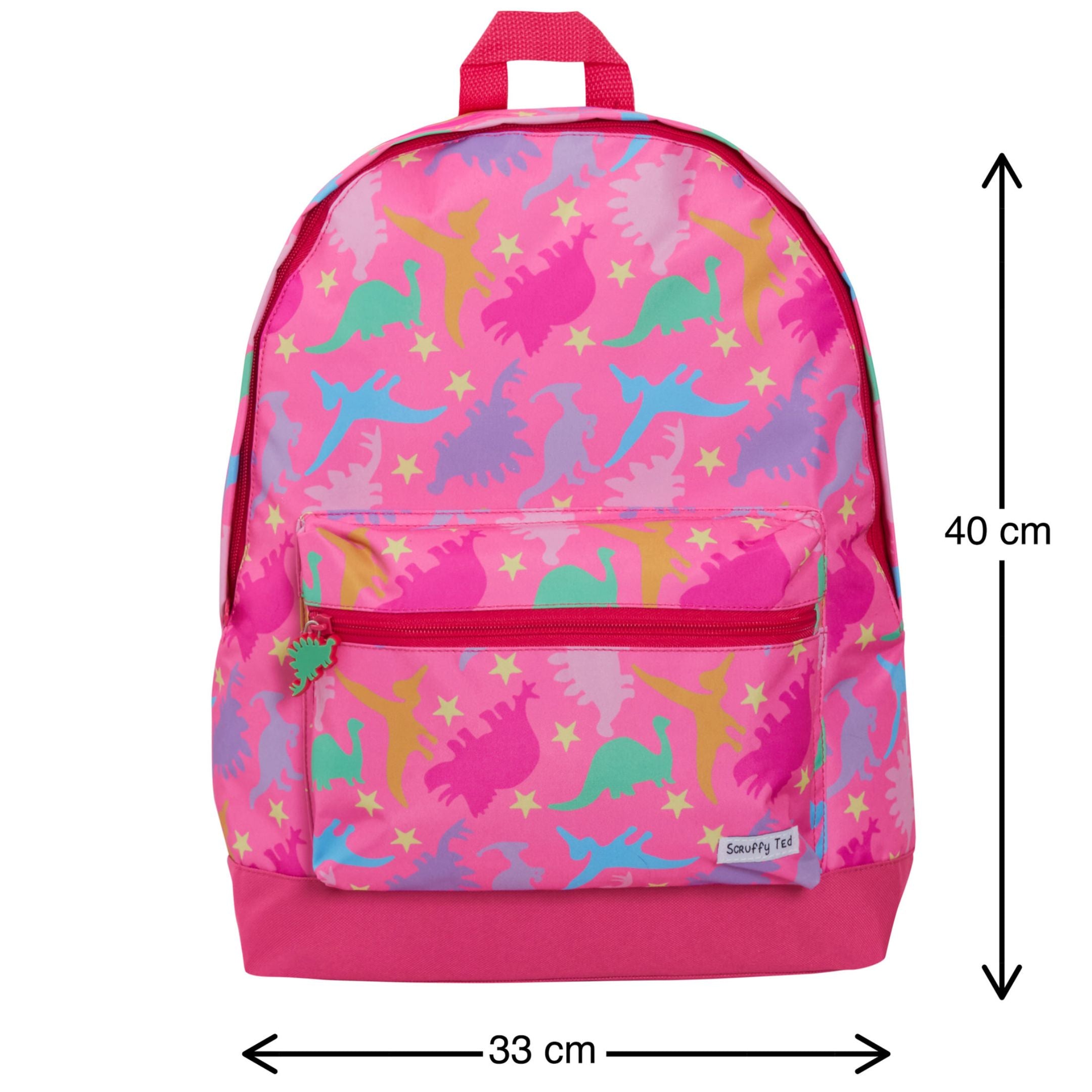 ScruffyTed Dinosaur Girls Backpack Kids Pink Dino Large School Bag Travel Bag