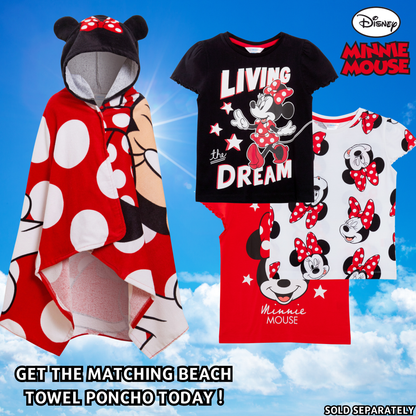 Girls 3 Pack Disney Minnie Mouse T-Shirts For Kids Disney Minnie Dress Up Tops