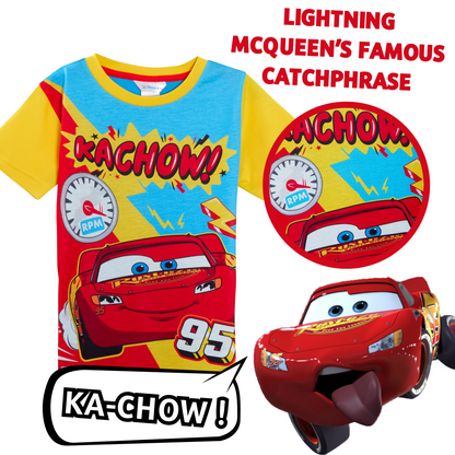 Boys 3 Pack Disney Cars T-Shirts Lightning McQueen Dress Up Top Short Summer Tee