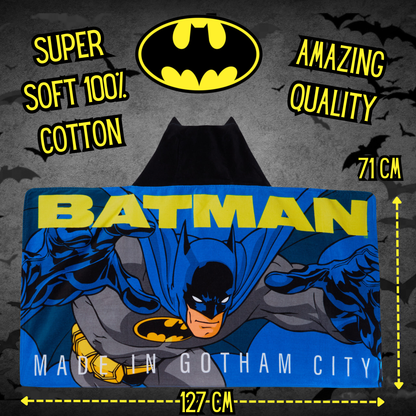 Batman Hooded Towel 100% Cotton Kids Poncho Beach Towel Bath Towel Swimming Wrap