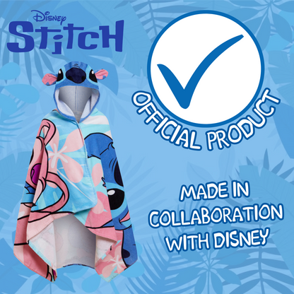 Disney Stitch Hooded Towel Girls Poncho Angel Bath Beach Towel Swimming Wrap