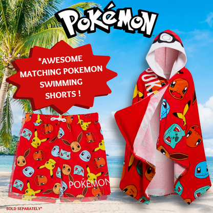 Pokemon Hooded Towel Kids Pikachu Poncho Beachtowel Bath Towel Swimming Wrap