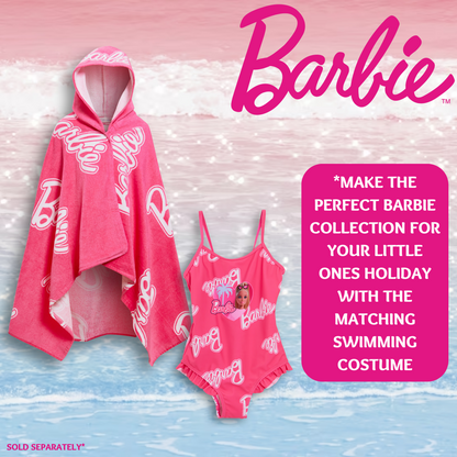 Girls Barbie Hooded Towel Kids Poncho Pink Beach Towel Bath Towel Swimming Wrap