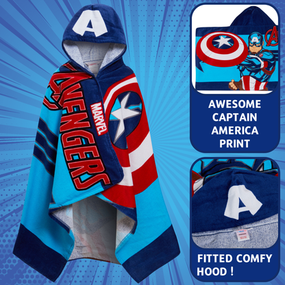 Captain America Hooded Towel Avengers Poncho Kids Beach Bath Towel Swimming Wrap