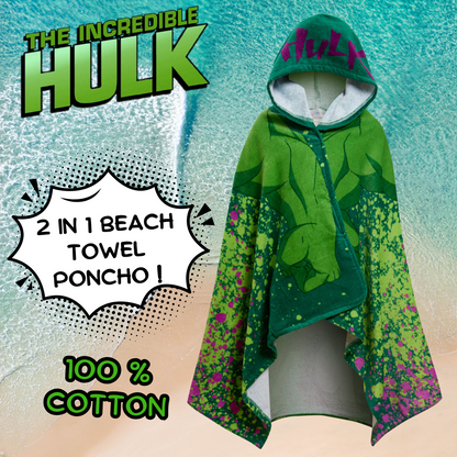 Incredible Hulk Hooded Towel Avengers Poncho Beachtowel Bath Towel Swimming Wrap
