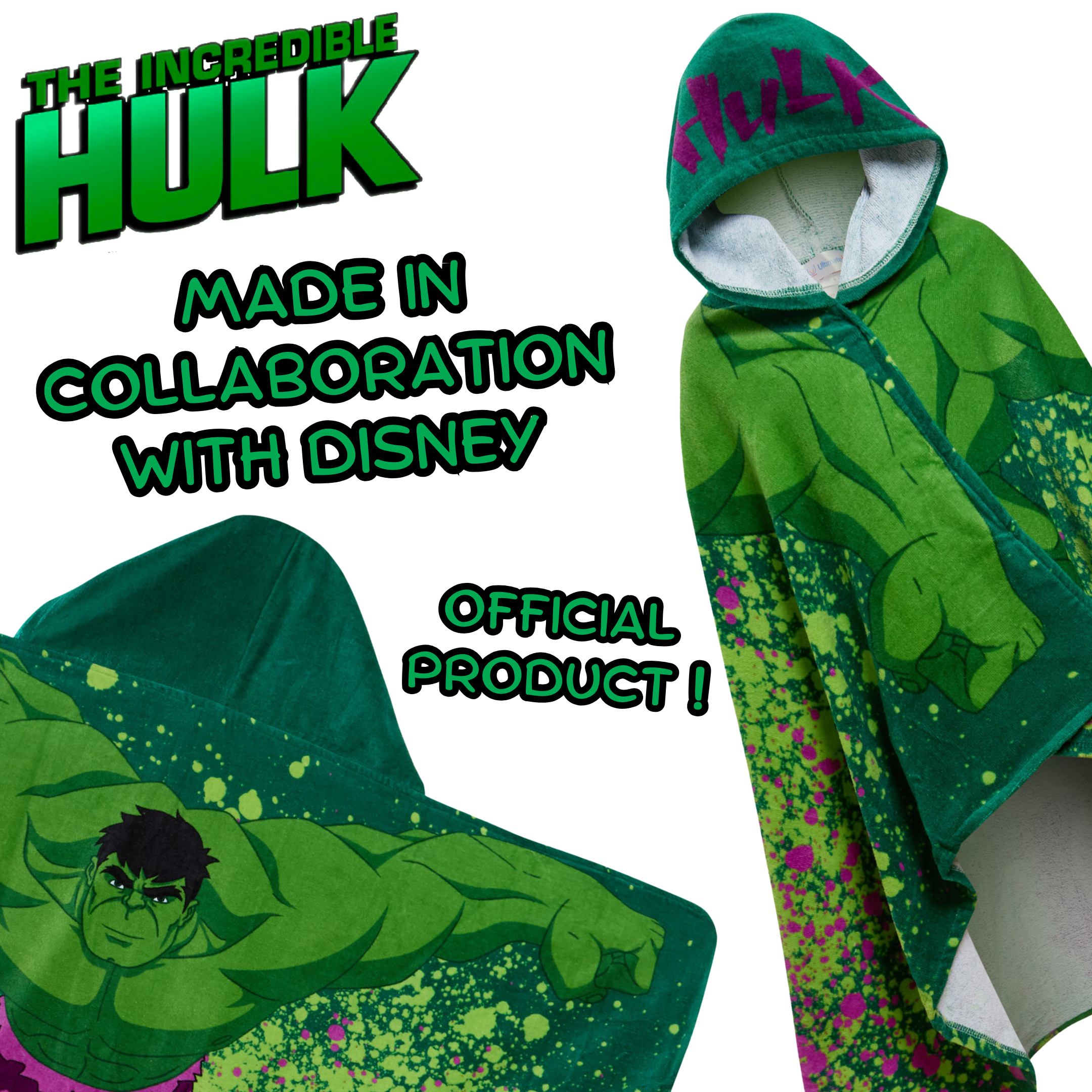 Incredible Hulk Hooded Towel Avengers Poncho Beachtowel Bath Towel Swimming Wrap